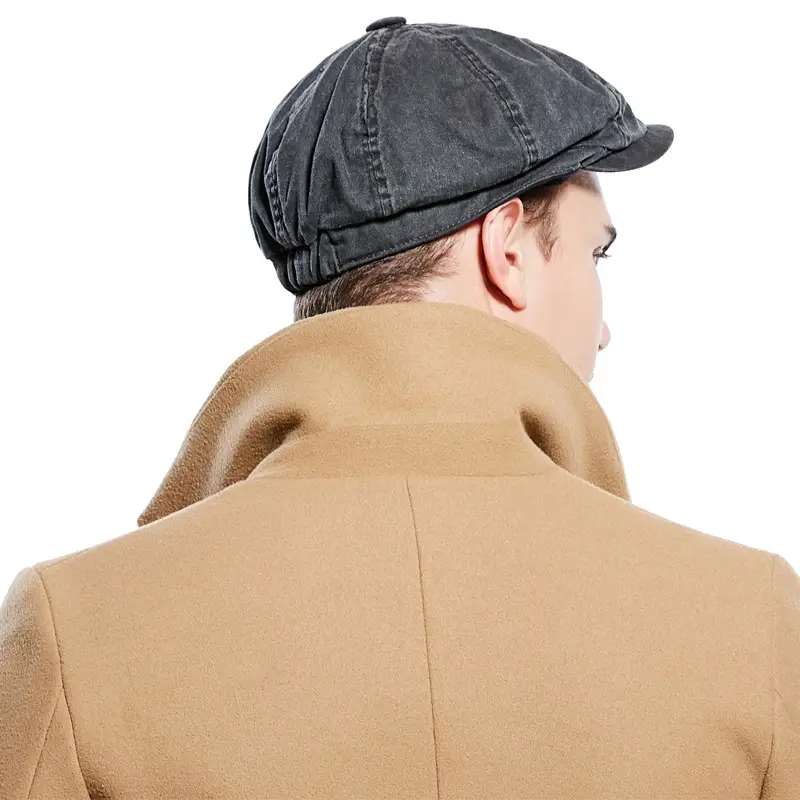 Washed Cotton Octagonal Cap for Men Women Retro British Style - Image 3