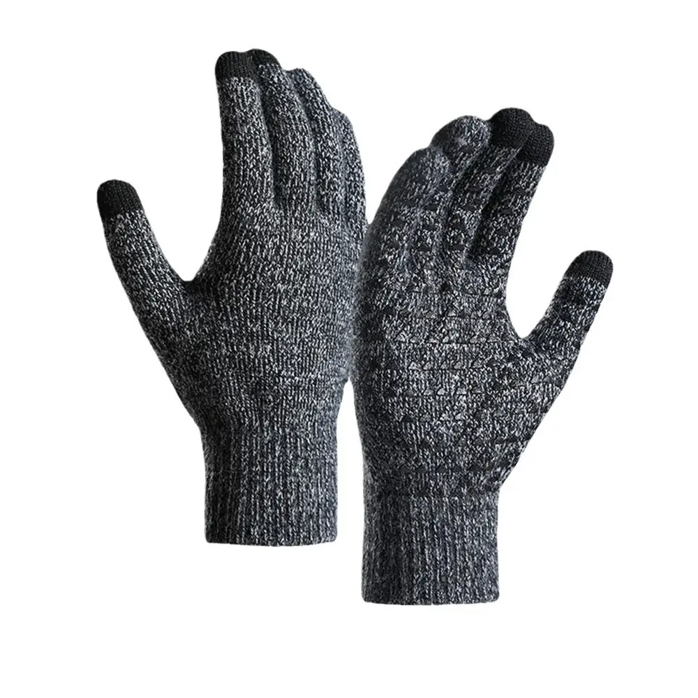 Black Knitted Gloves with Touch Screen & Fleece Lining - Image 5