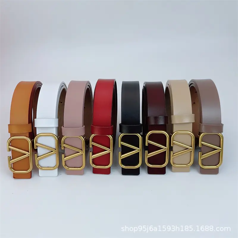 Women V-Buckle Belt 3CM Multi-Color Stylish