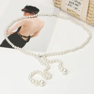 Women Pearl Waist Chain Luxury French Style Dress Belt
