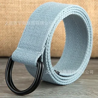 Canvas Belt with Black D-Ring Buckle for Women