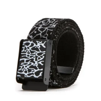 Black Graffiti Canvas Belt for Men Women Couple