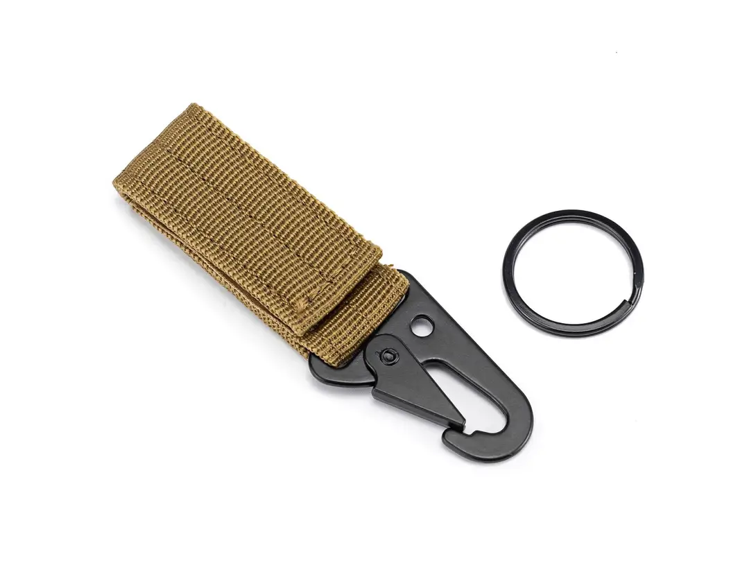 Tactical Nylon Keychain with Hawk Beak Hook Black - Image 2