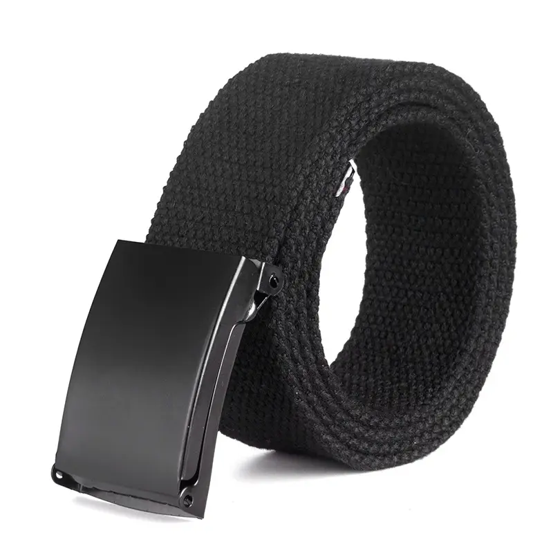 Black Canvas Belt for Men Women Fashion Daily Use