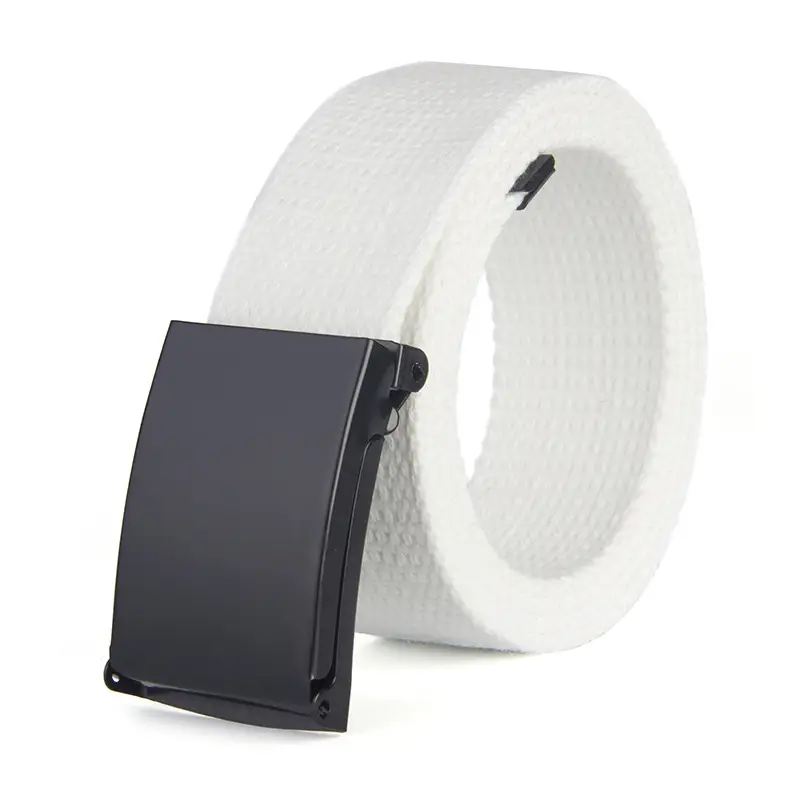 Black Canvas Belt for Men Women Fashion Daily Use - Image 3
