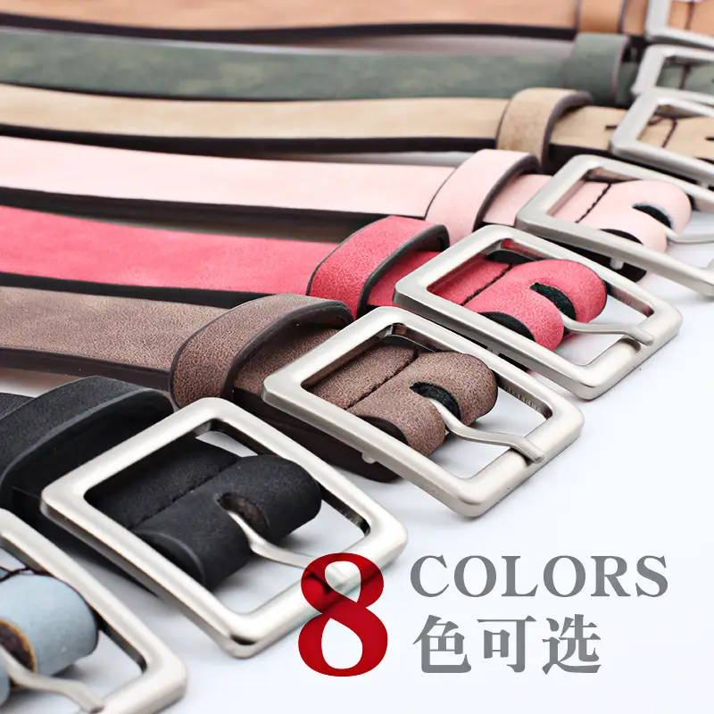 Women Frosted PU Square Buckle Belt Set of 3 - Image 2