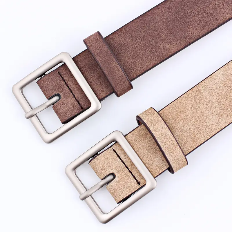 Women Frosted PU Square Buckle Belt Set of 3 - Image 3