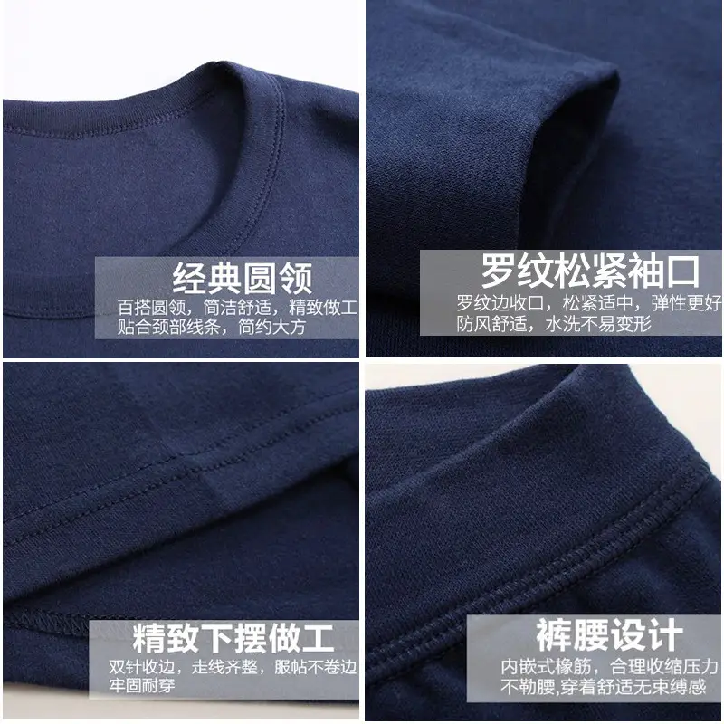 Men Cotton Thermal Sweater Autumn Black Grey - Image 4