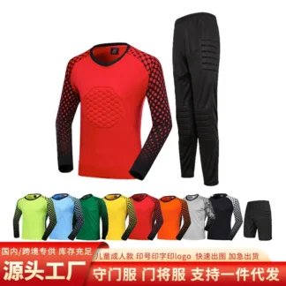 Kids Long Sleeve Goalkeeper Suit Orange Black Training Wear