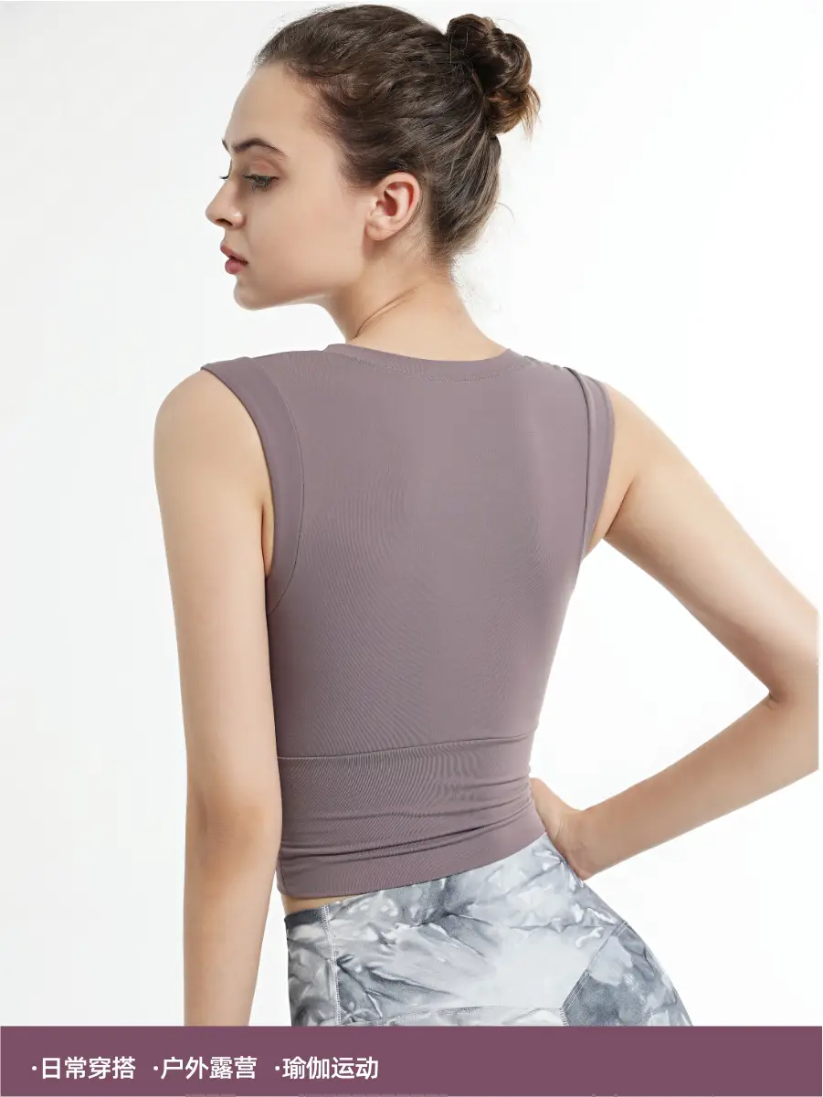 Women's Short Sleeve Sports Vest Summer Yoga Top - Image 2