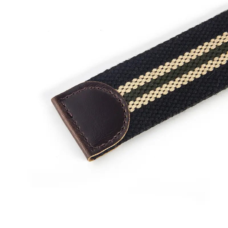 Men Navy SEAL Canvas Belt Khaki Stripe 120cm - Image 5