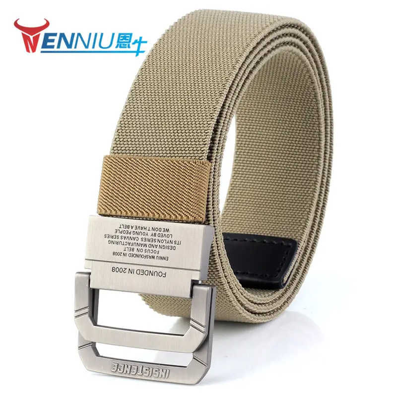 Men Nylon Tactical Belt Black Elastic Korean Style