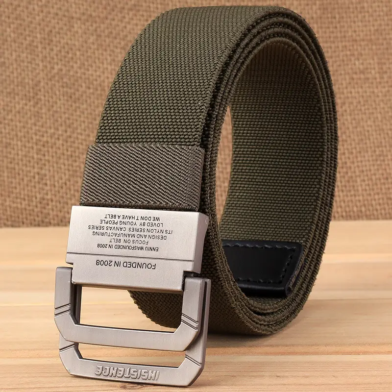 Men Nylon Tactical Belt Black Elastic Korean Style - Image 4