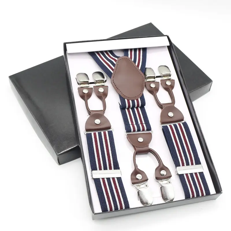 Men Black Anti-Slip Clip Suspenders - Image 4