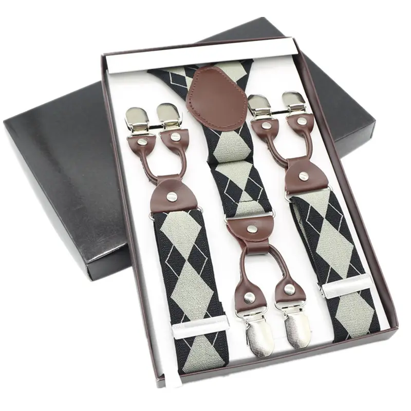 Men Black Anti-Slip Clip Suspenders - Image 5