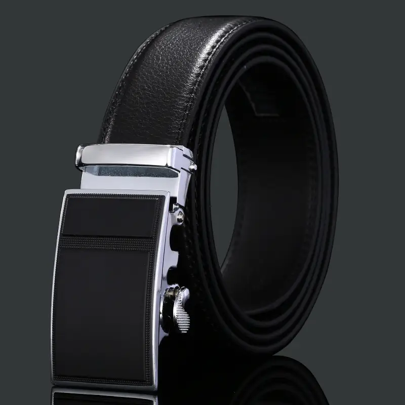 Men's Black Cowhide Automatic Buckle Belt - Image 2