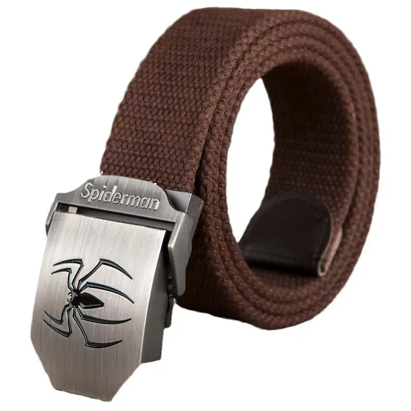 Men Spiderman Canvas Belt Gray Black Adjustable - Image 5