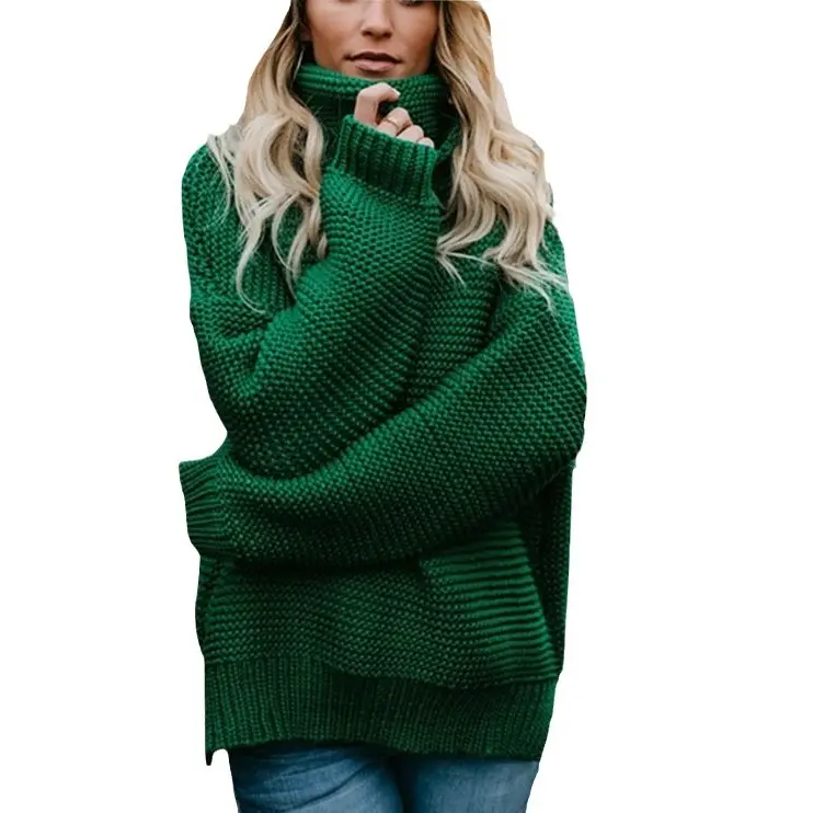 Women Turtleneck Knit Jacket Autumn Winter Multicolor - Image 5