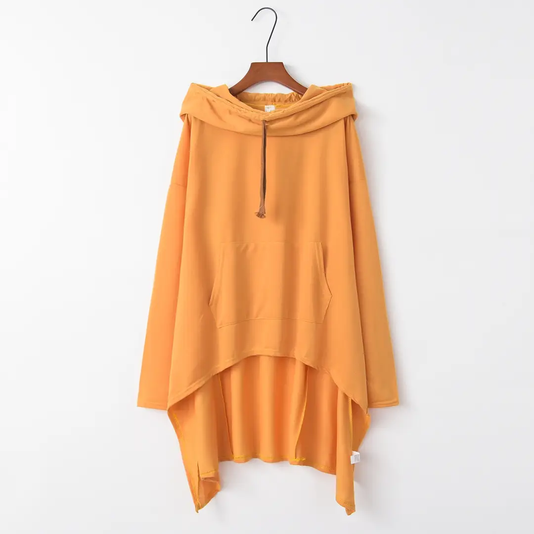 Women Hooded Vest Green Asymmetric Winter Wear - Image 3