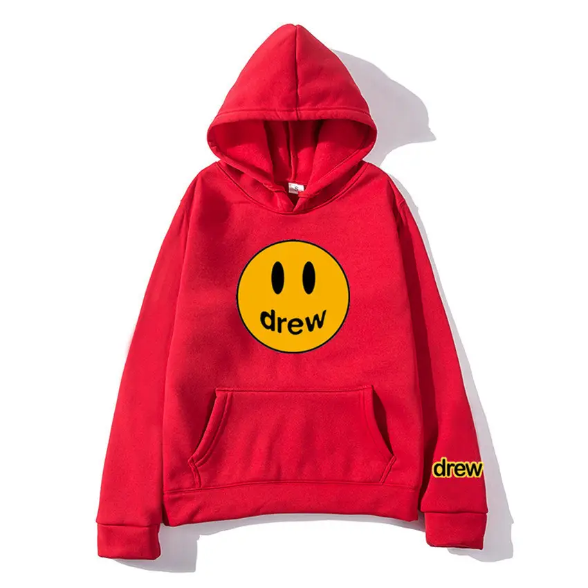 Women Hoodie Smiling Face Sports Sweater White - Image 3