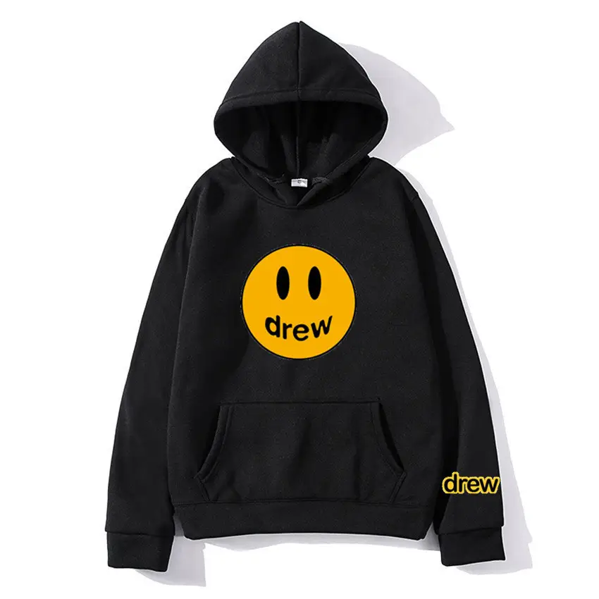 Women Hoodie Smiling Face Sports Sweater White - Image 5
