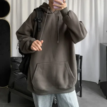 Men Loose Hooded Sweater White Autumn Trendy