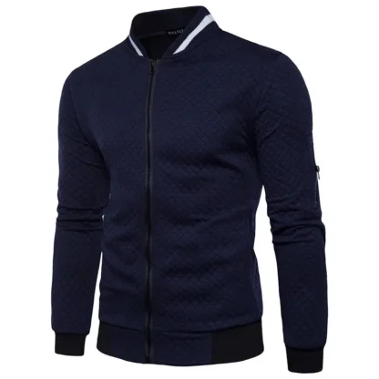 Men's White Zipper Cardigan Casual Sports Style