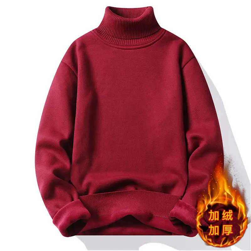 Men Slim Fit Fleece Sweater White Winter - Image 4