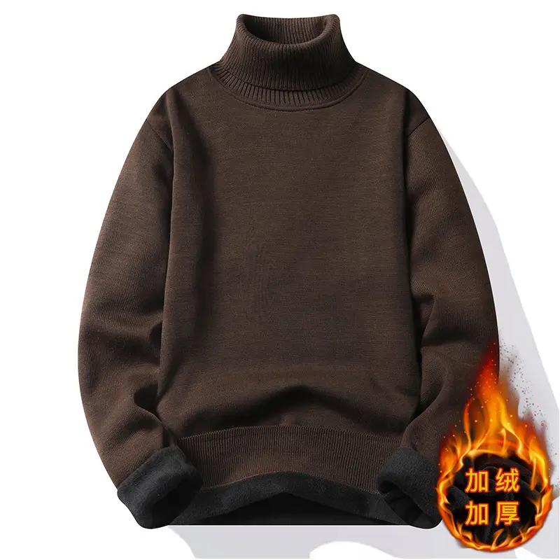 Men Slim Fit Fleece Sweater White Winter - Image 5