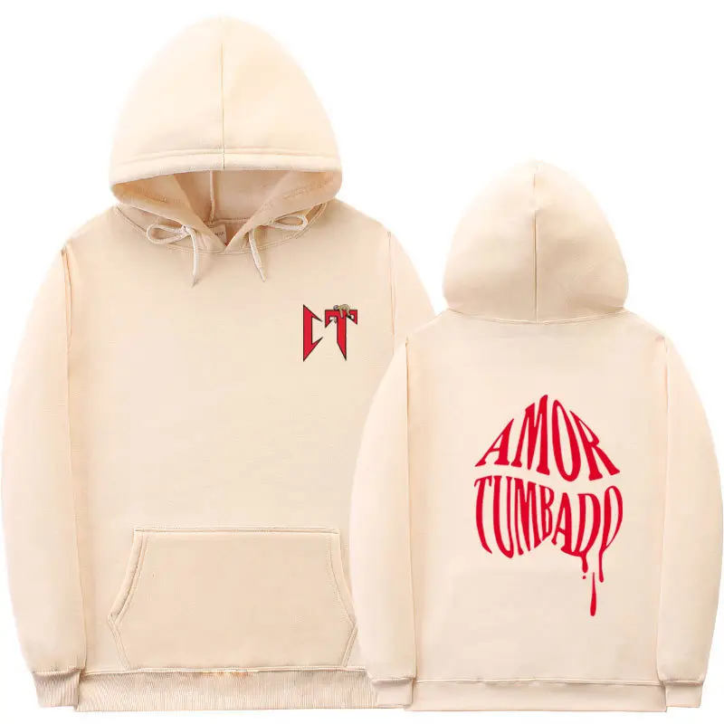 Black Printed Hoodie Men Women Casual Sports Sweatshirt - Image 3