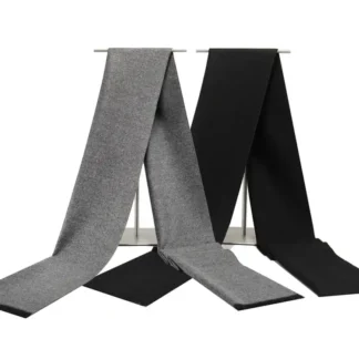 Men's Winter Warm Solid Color Scarf Gray Black