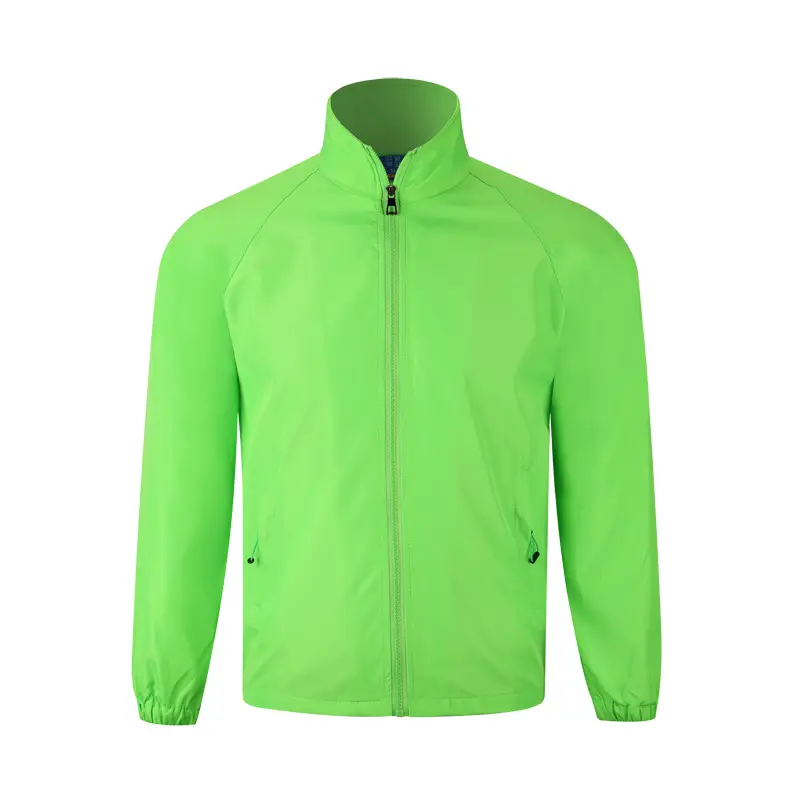 Men Zip-Up Jacket Blue Autumn Winter Custom Logo - Image 5
