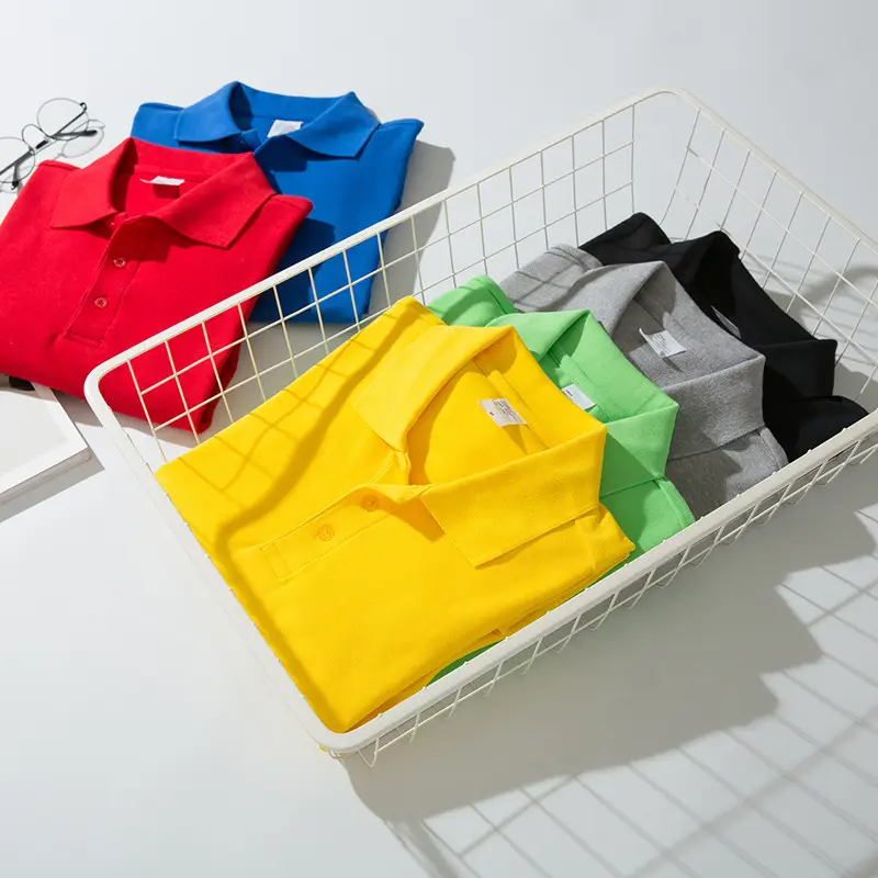 Men Cotton Long Sleeve Polo Shirt Navy Loose Fit Autumn - Image 3