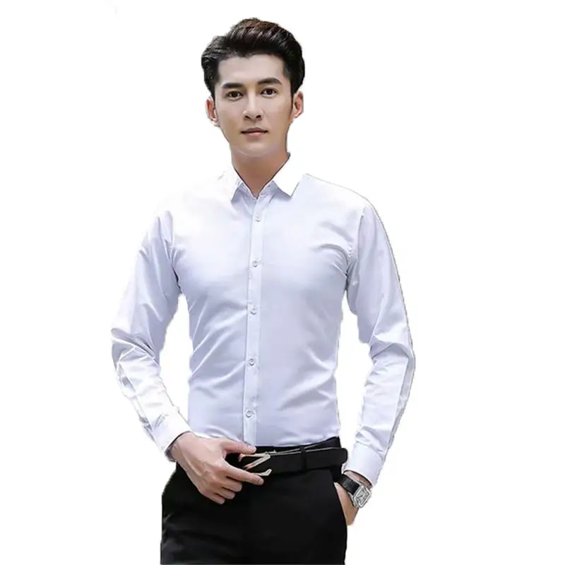 Men Slim Fit Black Long Sleeve Shirt - Image 5