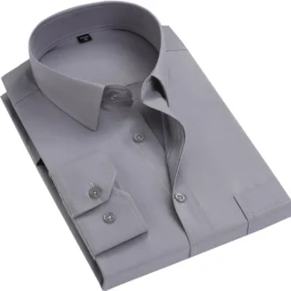 Light Gray Men's Long Sleeve Button Down Shirt