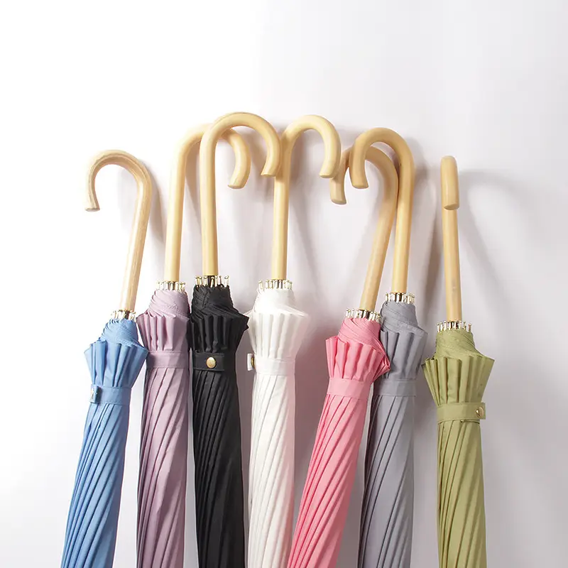 Automatic Long Handle Umbrella White Large Size - Image 3