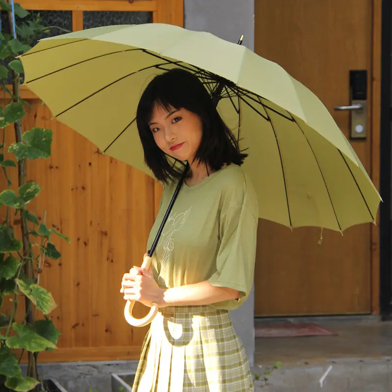 Automatic Long Handle Umbrella White Large Size - Image 4