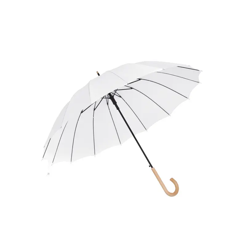 Automatic Long Handle Umbrella White Large Size - Image 5