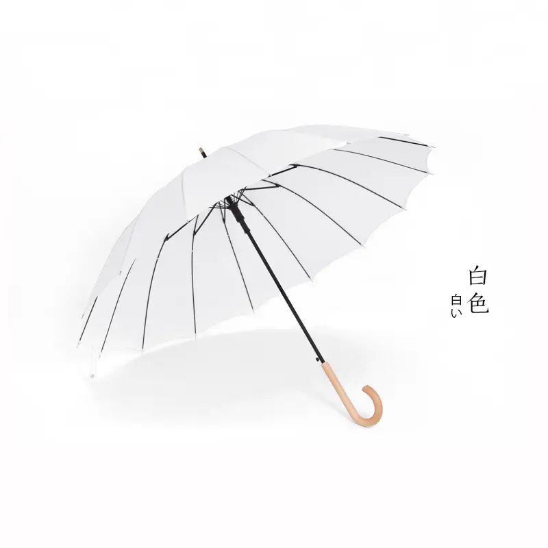 Automatic Long Handle Umbrella White Large Size - Image 6
