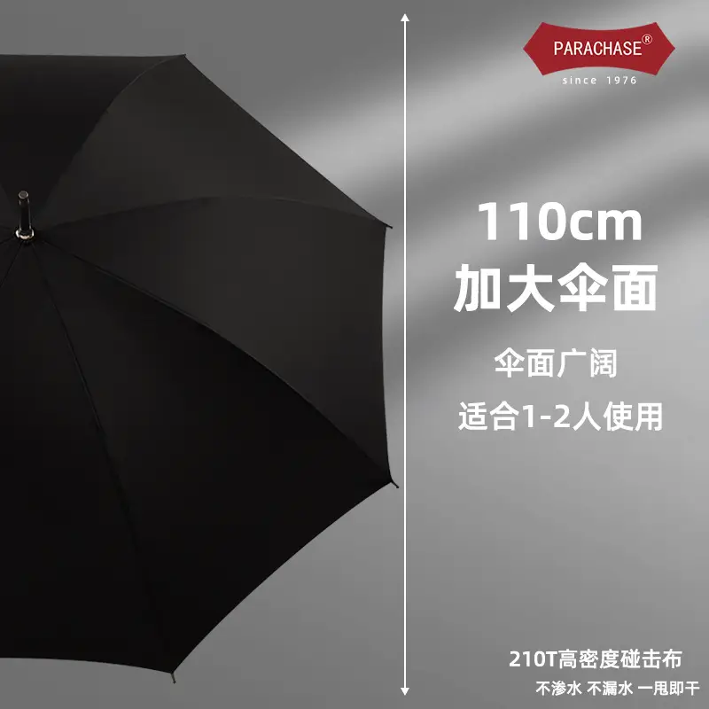 Men Wooden Curved Handle Automatic Umbrella - Image 3