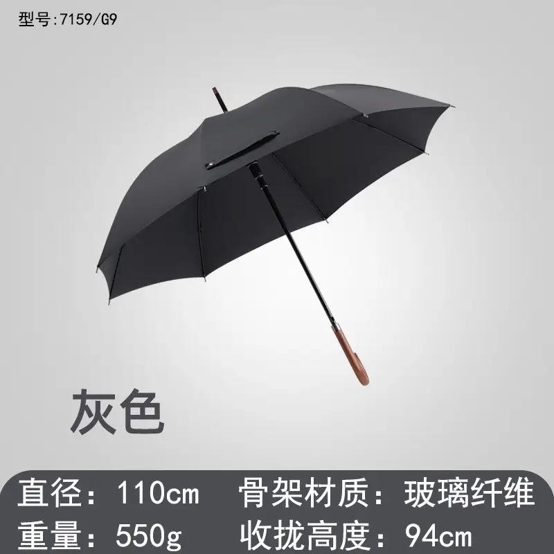 Men Wooden Curved Handle Automatic Umbrella - Image 6
