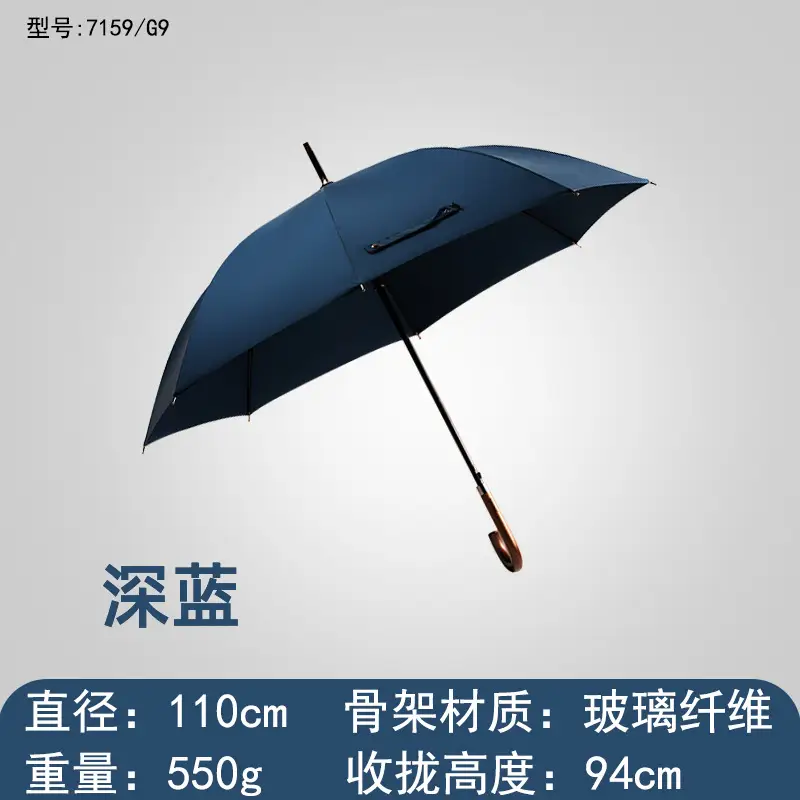 Men Wooden Curved Handle Automatic Umbrella - Image 7