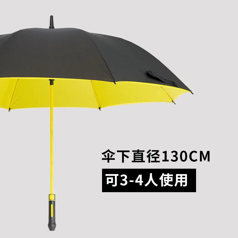 Double Layer Straight Umbrella Rain Sun Protection Golf Umbrella Black Red Blue - Image 8