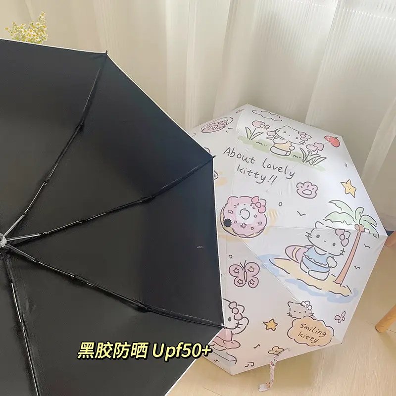 Hello Kitty Automatic Folding Sun & Rain Umbrella for Women - Image 4