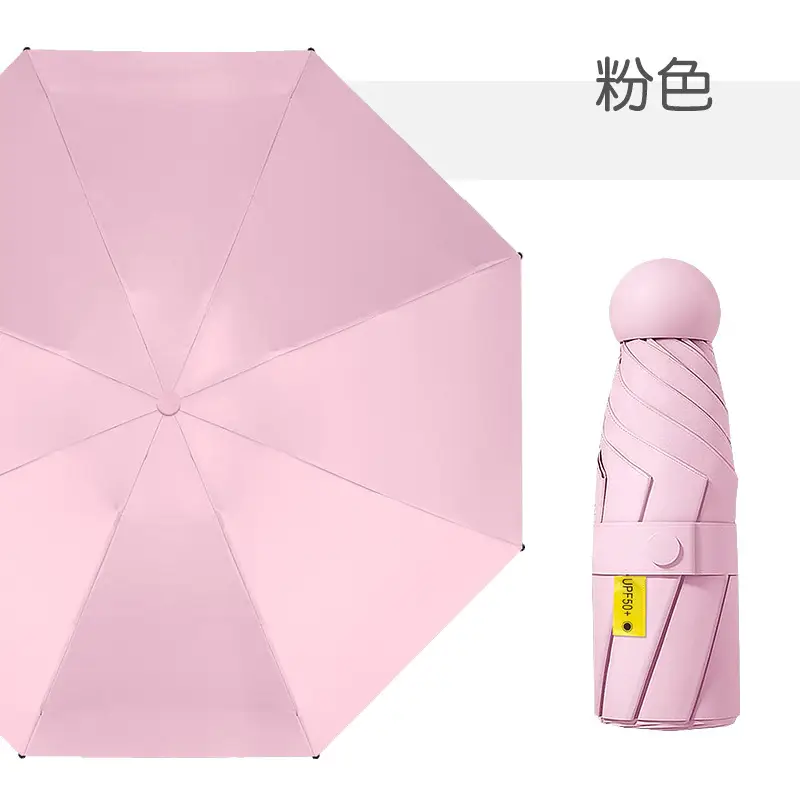 Mini Red Capsule Sun Umbrella 50% Folding - Image 4