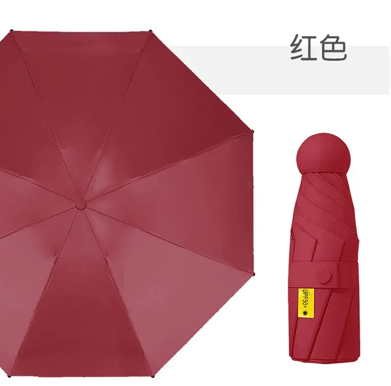 Mini Red Capsule Sun Umbrella 50% Folding - Image 7