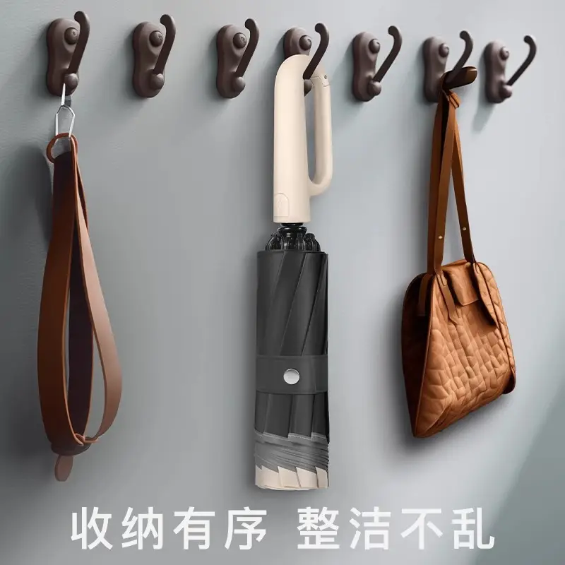 Black 100-Bone Anti-Wind Umbrella for Sun & Rain - Image 2