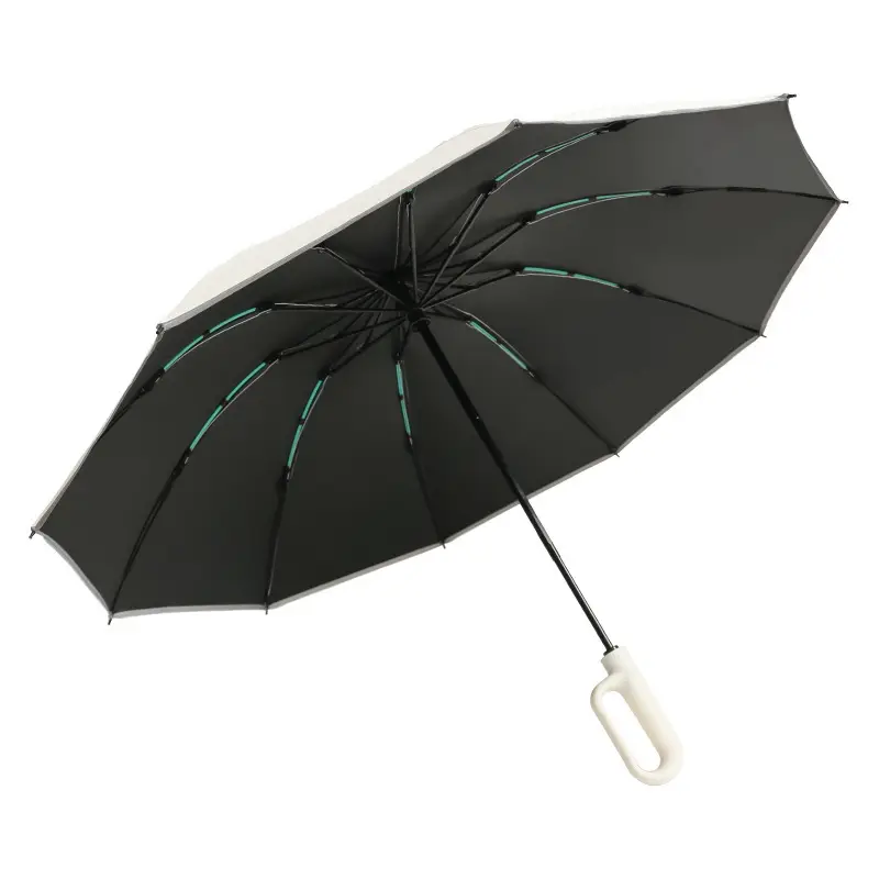 Black 100-Bone Anti-Wind Umbrella for Sun & Rain - Image 5