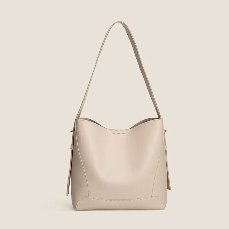 Creamy White Retro Bucket Bag for Girls School Commute - Image 6