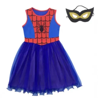 Spider-Man Blue Tulle Dress with Mask for Kids
